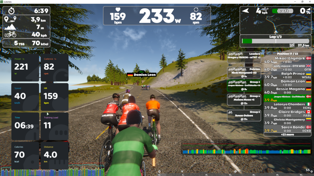Shows Pedal Games being used with TrainingPeaks Virtual