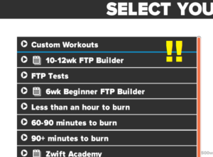 Hack the workout categories list