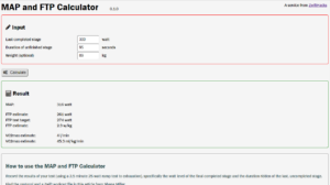 MAP and FTP Calculator
