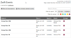 What is distance or duration of the next event?