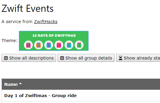12 Days of Zwiftmas Events