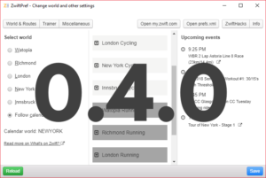 ZwiftPref is updated with New York and run course selection