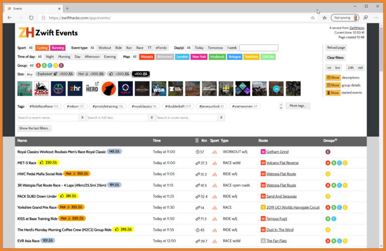 The most popular events?
