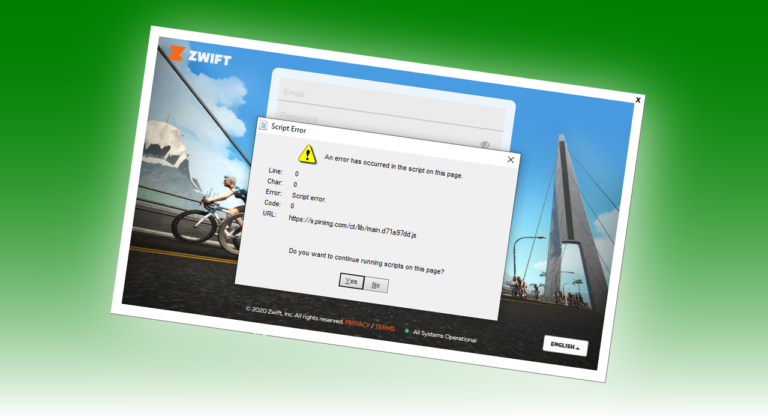 What is this script error in Zwift’s launcher?