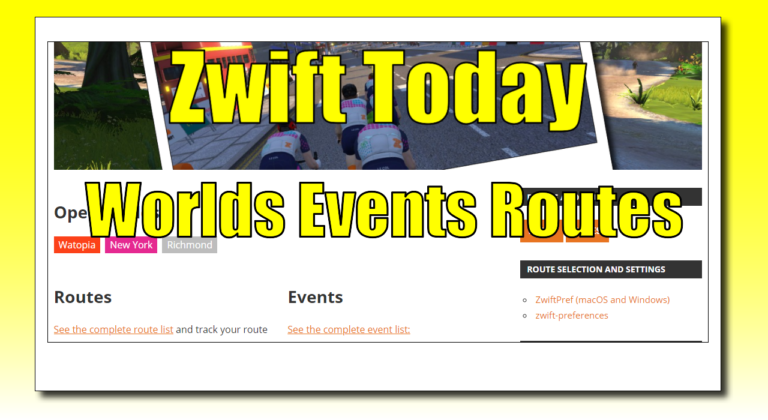 Zwift Today – Worlds, Events, Routes