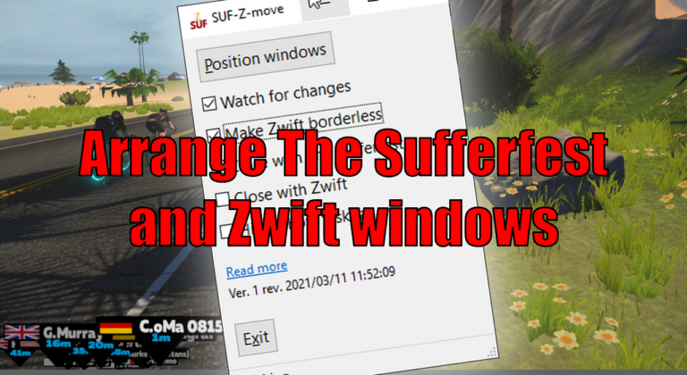 Arrange The Sufferfest and Zwift windows