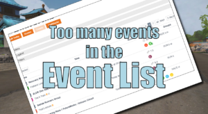 Too many events in the event list?